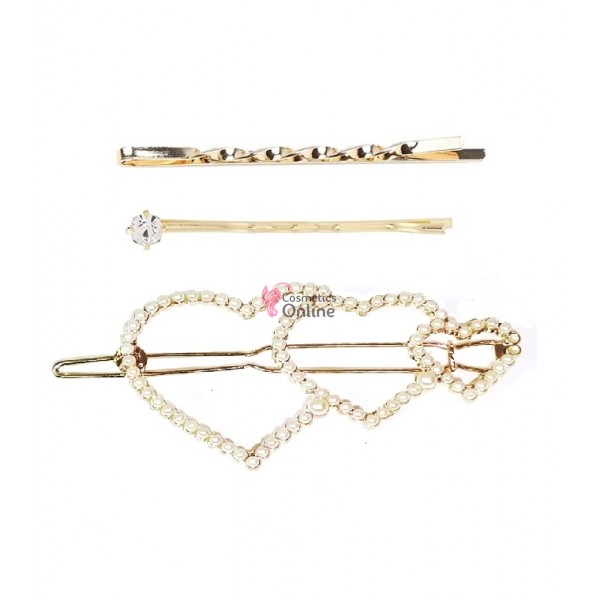 Accesorii de par moderne pentru mirese cu perle PMA50 - Agrafe set 3 bucati